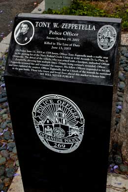 Veteran Memorial for a fallen Oceanside California police officer picture 1